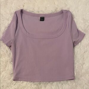 SHEIN Lilac Ribbed Crop Top